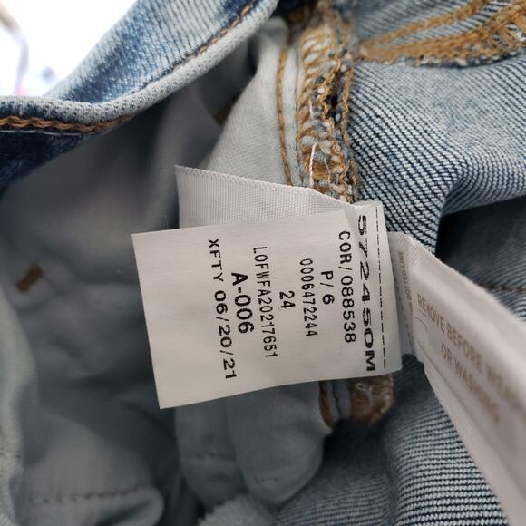 LOFT Jeans Womens 24x27 Modern Straight Leg Mid-Rise Medium Raw Frayed Hem Denim - Picture 9 of 10